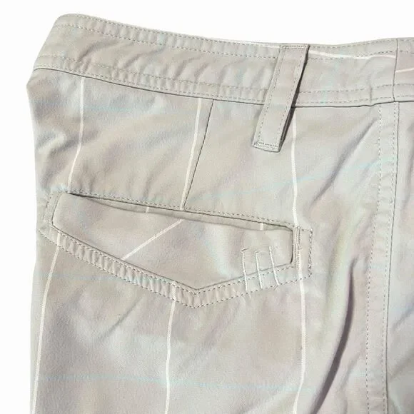 Lululemon Kahuna Bermuda Shorts Men 32 x 8.5” Check Gray White Blue Golf Outdoor - Picture 3 of 16